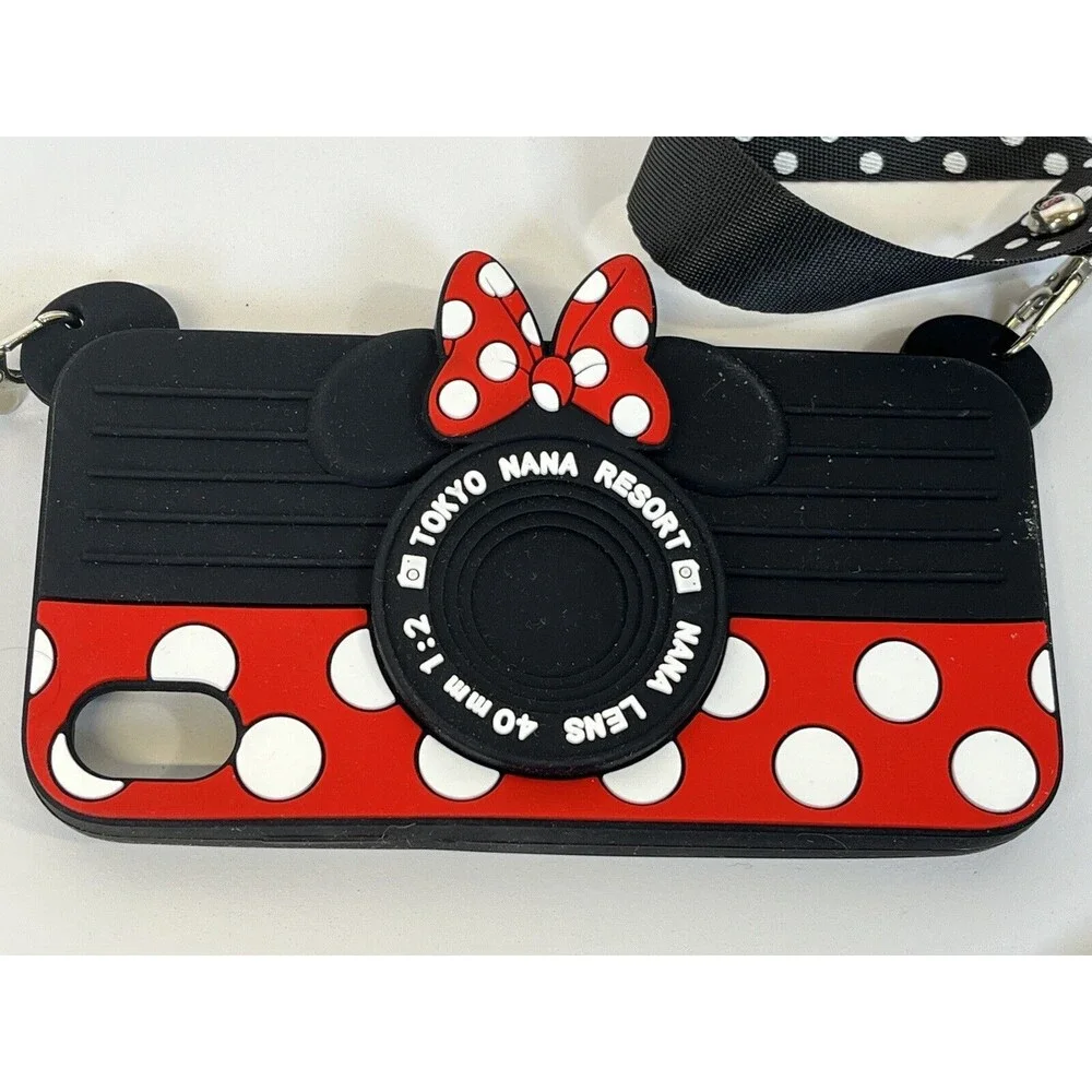 Minnie Mouse/Disney Lot. Camera Case for iPhone‎ XR W/ Lanyard & Minnie Wristlet
